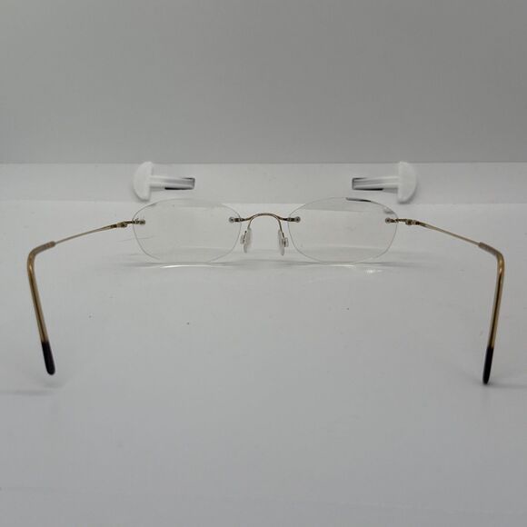 Marchon Airlock 2 760/9 50 Gold Rimless Eyeglasses Frames 49-21 135 FRAMES ONLY - Picture 5 of 9